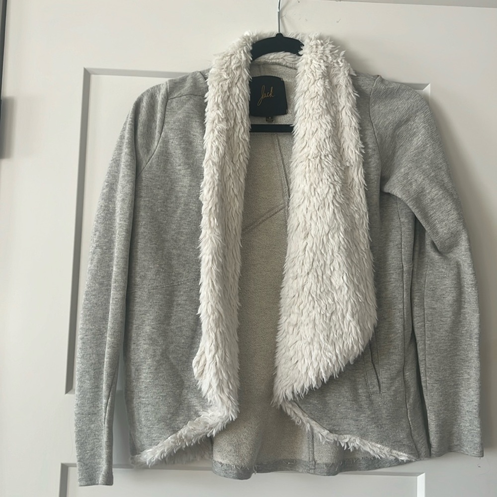Jack gray with gold sparkles sweatshirt cardigan size small